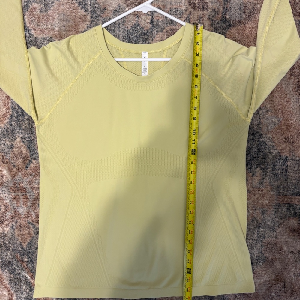 Athleta #530524 Women's Plus L/S Momentum Seamless Tee Shirt Top 1X Yellow - Picture 8 of 9